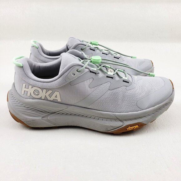 Hoka Transport Running Sneaker Womens 8.5 Gray Bungee Hiking Walking Vibram Shoe - Picture 1 of 12